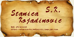 Stanica Kojadinović vizit kartica